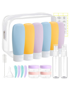 Juego de 20 Botellas de Viaje Dewsensi Aprobadas por TSA