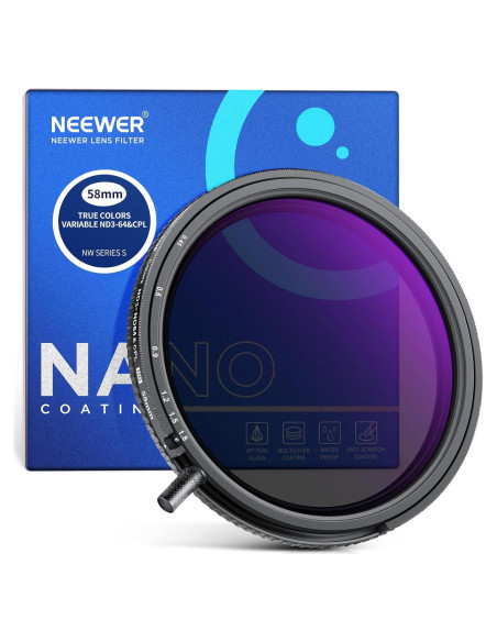 Filtro ND&CPL Variable 58mm NEEWER True Colors 2 en 1