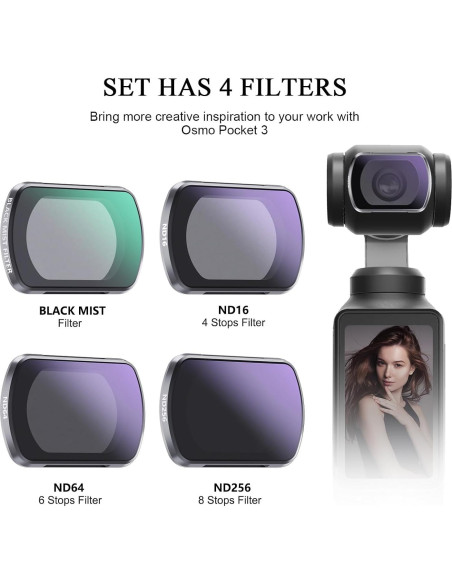 Juego de Filtros ND Black Mist para DJI Osmo Pocket 3 - 4 Pack