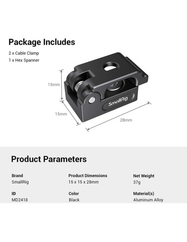 Abrazadera de Cable de Resorte PequeñoRig MD2418 - 2 Pcs