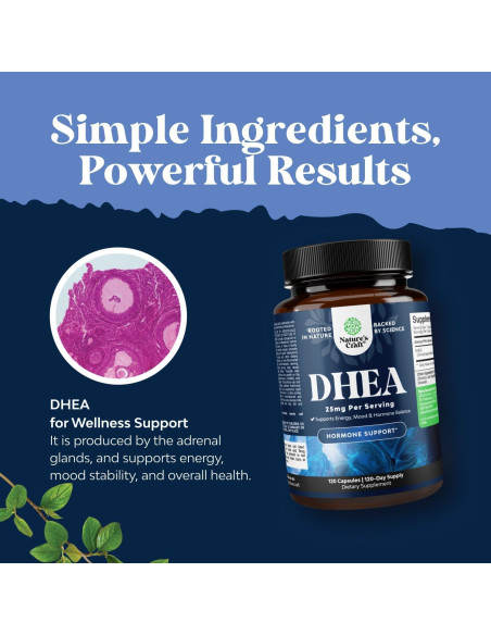 Suplemento DHEA 25mg Natures Craft - Equilibrio Hormonal 120 Cápsulas