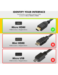 Cable Micro HDMI a HDMI Brendaz 0.91m 4K 18Gbps Compatible 2