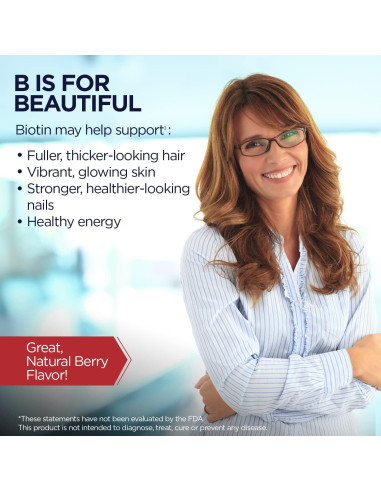 Tabletas de Biotina KAL 5000 mcg Sabor Frutos Mixtos 100 Unidades
