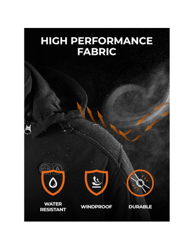 Chaqueta Calefaccionada ORORO Hombre 5 Zonas Calor USB-C