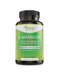 D-Mannose Pure By Nature 600mg con Arándano y Diente de León 120 Cápsulas