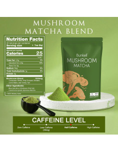 Mezcla de Matcha y Champiñones Bunkell 180g - Energía y Enfoque 2