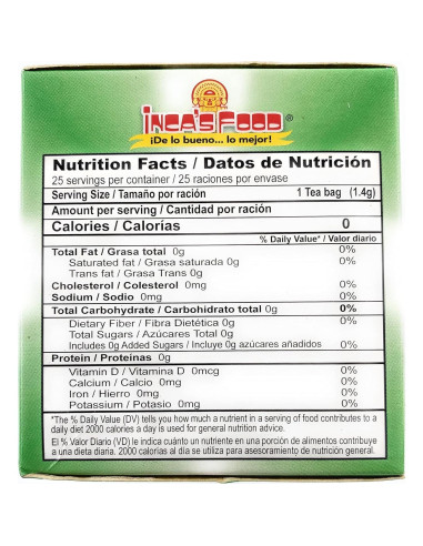 Té Chanca Piedra Hierbas Inca - 25 Bolsitas 34.84g Peruano