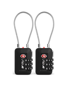 Candado de Combinación Reajustable BV-TL04 Negro - 2 Paquete TSA