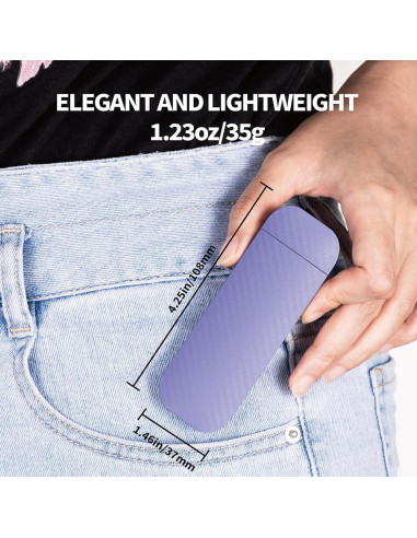 Luz de Libro Portátil Hamgader Púrpura con Brillo Ajustable