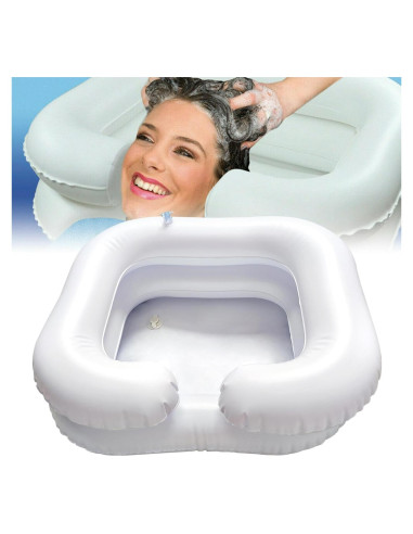 Lavabo Inflable Pilarmuture para Lavar Cabello en Cama - Blanco