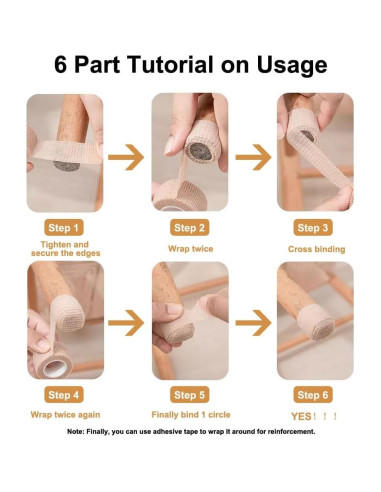 Paquete de 15 cintas protectoras para patas de sillas FENGZHISHUN 2.5 cm x 4 m