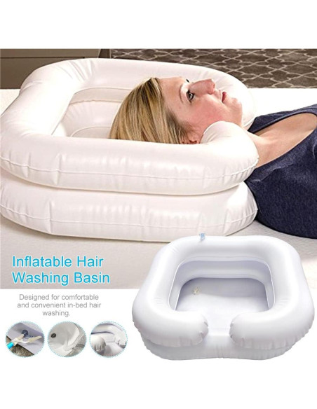 Lavabo Inflable Pilarmuture para Lavar Cabello en Cama - Blanco