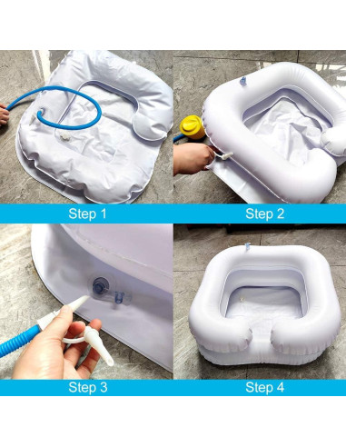 Lavabo Inflable Pilarmuture para Lavar Cabello en Cama - Blanco