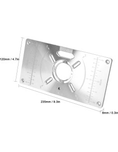 Placa de Inserción para Mesa de Router YIWENG Aluminio 24x17cm 2