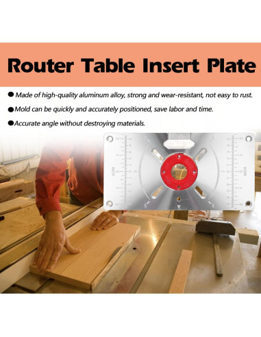 Placa de Inserción para Mesa de Router YIWENG Aluminio 24x17cm