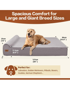 Cama Ortopédica para Perros Sytopia XXL 127x86 cm Gris 2