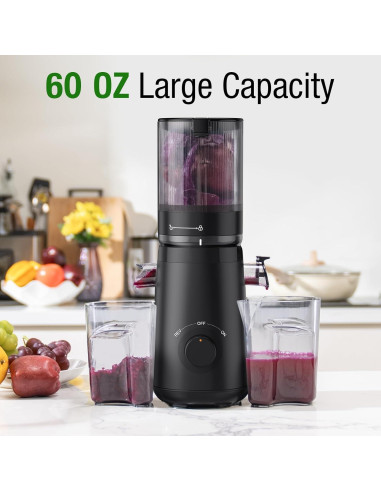 Exprimidor de Prensa Fría TUUMIIST TM-580SJ 300W Negro 1.7kg