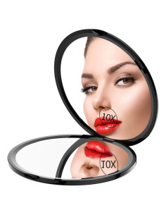 Espejo de Maquillaje Gospire Doble Cara 1X/10X Plegable 10.16cm Negro