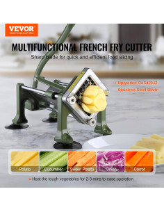 Cortador de Papas Fritas VEVOR Manual 1.27 cm Acero Inoxidable 2