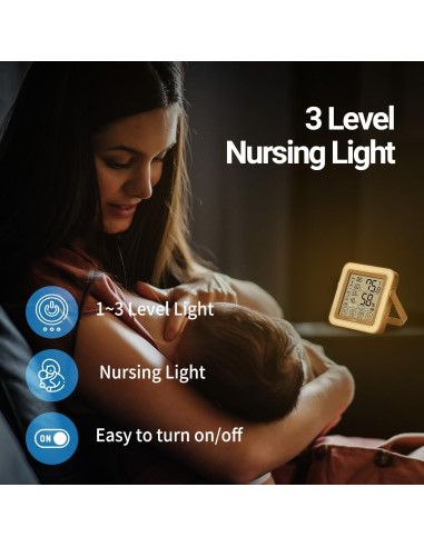 Higrómetro Digital HuBDIC HT-21 con Luz Nocturna y Monitor de Humedad