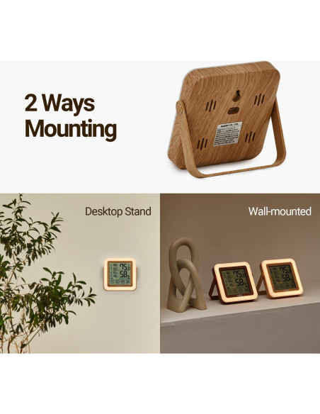 Higrómetro Digital HuBDIC HT-21 con Luz Nocturna y Monitor de Humedad