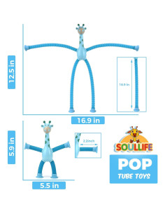 12 Juguetes Antiestrés Jirafa Soul Life para Niños 3-9 Años 2