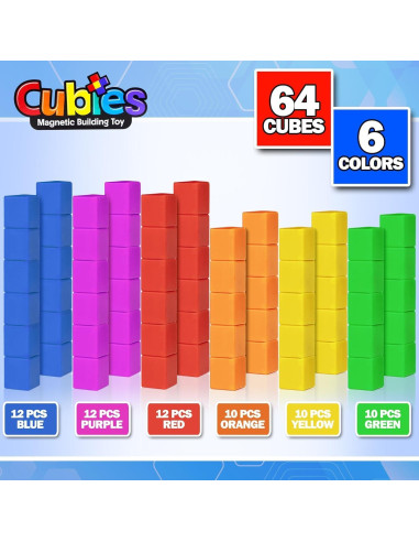 Juguete de Bloques Magnéticos Playmags 64 Piezas Educativo