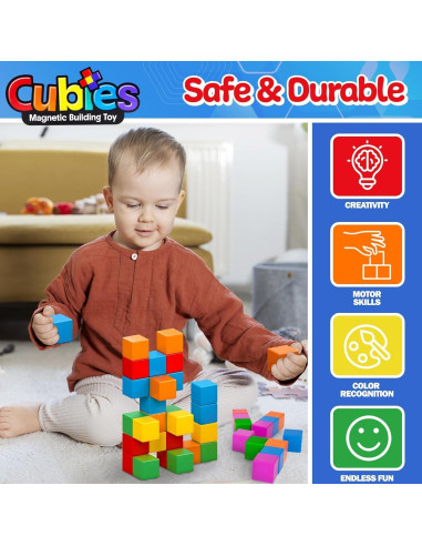 Juguete de Bloques Magnéticos Playmags 64 Piezas Educativo