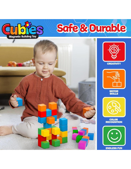 Juguete de Bloques Magnéticos Playmags 64 Piezas Educativo