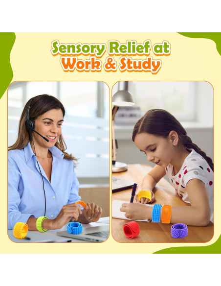 Pulseras Fidget Sensoriales KLT 6 Pack para Niños y Adultos
