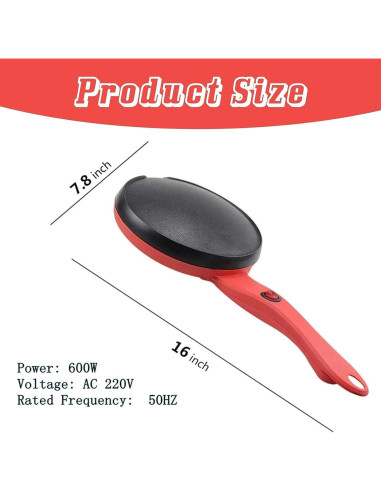 Máquina de Crepas Eléctrica Sistracia 20 cm Antiadherente