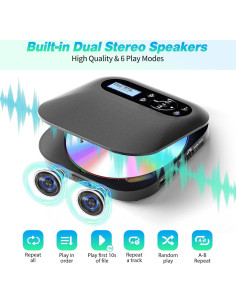 Reproductor de CD Portátil Desobry CD022 Bluetooth 5.1 Antigolpes 2