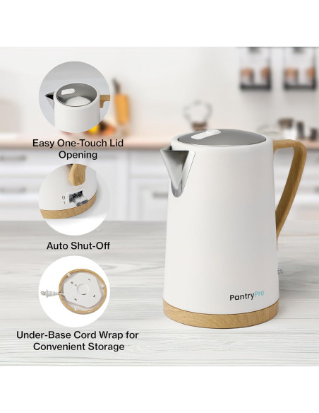 Hervidor Eléctrico PantryPro 1.7L 1500W Acero Inoxidable