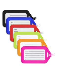 Etiquetas de Equipaje Mifflin 6 Piezas Variadas PVC