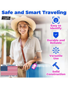 Etiquetas de Equipaje Mifflin 6 Piezas Variadas PVC 2