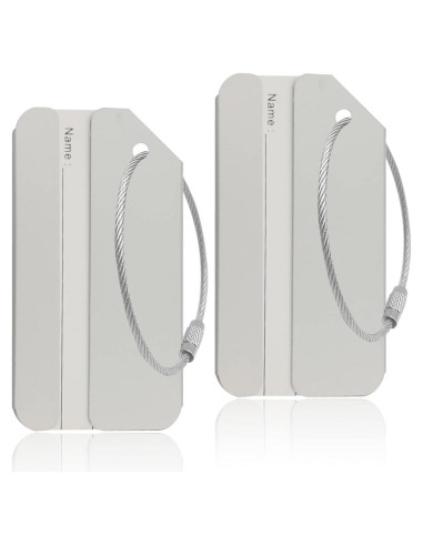 Etiquetas de Equipaje de Aluminio Ovener 2 Pack Plata