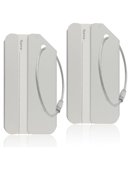 Etiquetas de Equipaje de Aluminio Ovener 2 Pack Plata