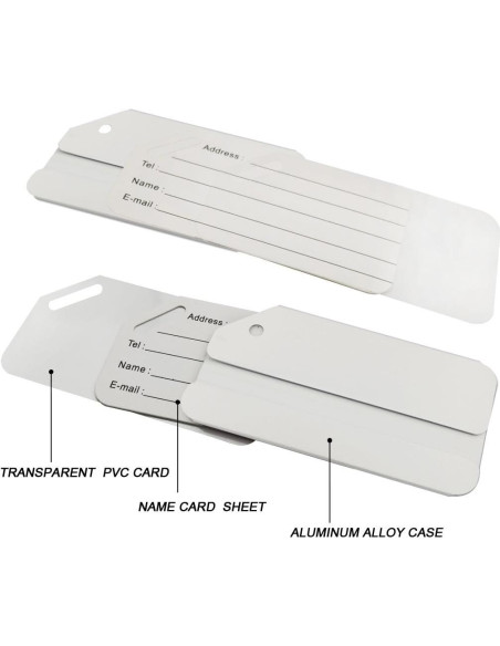 Etiquetas de Equipaje de Aluminio Ovener 2 Pack Plata