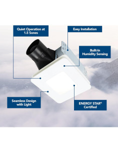 Ventilador de extracción de baño Broan-NuTone 80 CFM con luz LED 2