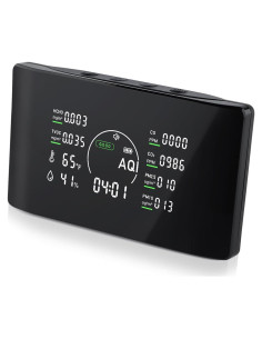 Monitor de Calidad del Aire Qxpztk AIR-08Pro, 16 en 1, Negro