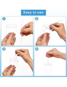 50 Etiquetas de Equipaje Transparentes Lecpeting PVC 11.5x6.5cm 2