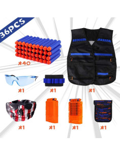 Kit Chaleco Táctico Nerf para Niños con 40 Dardos y Accesorios 2