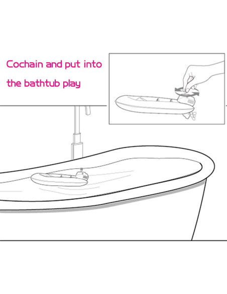 Juguete de Baño Barco de Cuerda Color Original - 12 Piezas