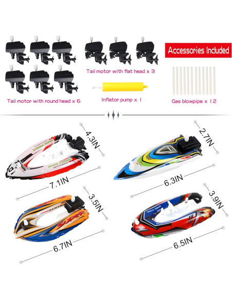 Juguete de Baño Barco de Cuerda Color Original - 12 Piezas