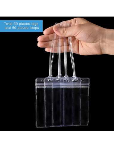50 Etiquetas de Equipaje Transparentes Lecpeting PVC 11.5x6.5cm