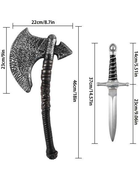 Set de Juguetes de Espuma: Hacha y Daga Vikinga - 38 y 46 cm