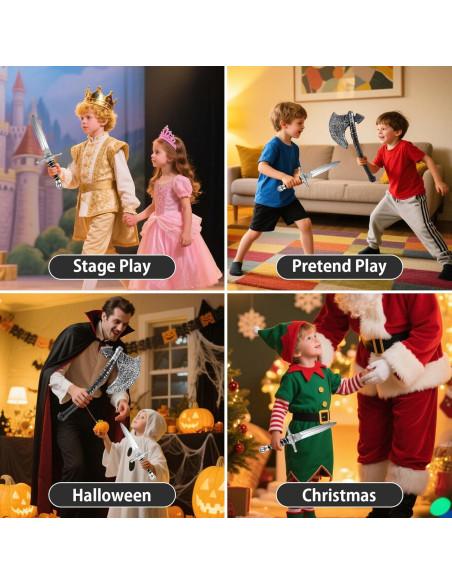 Set de Juguetes de Espuma: Hacha y Daga Vikinga - 38 y 46 cm