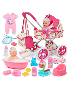 Juego de Carrito de Muñeca Qirtey con 20 Accesorios 31.75 cm