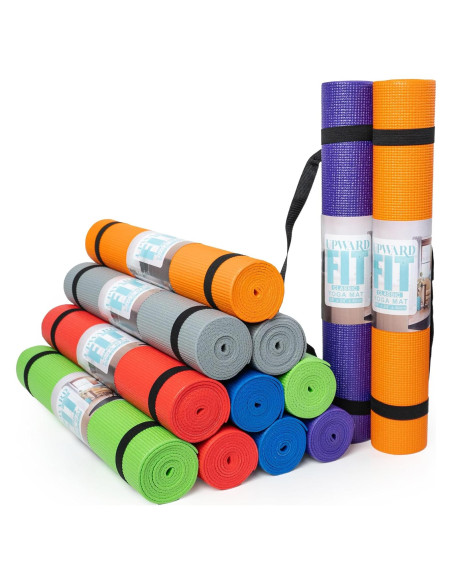 Paquete de 12 Esteras de Yoga Antideslizantes Upward Fit 172x61cm