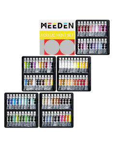 Juego de Pintura Acrílica MEEDEN 100 Colores No Tóxicos 1200ml
